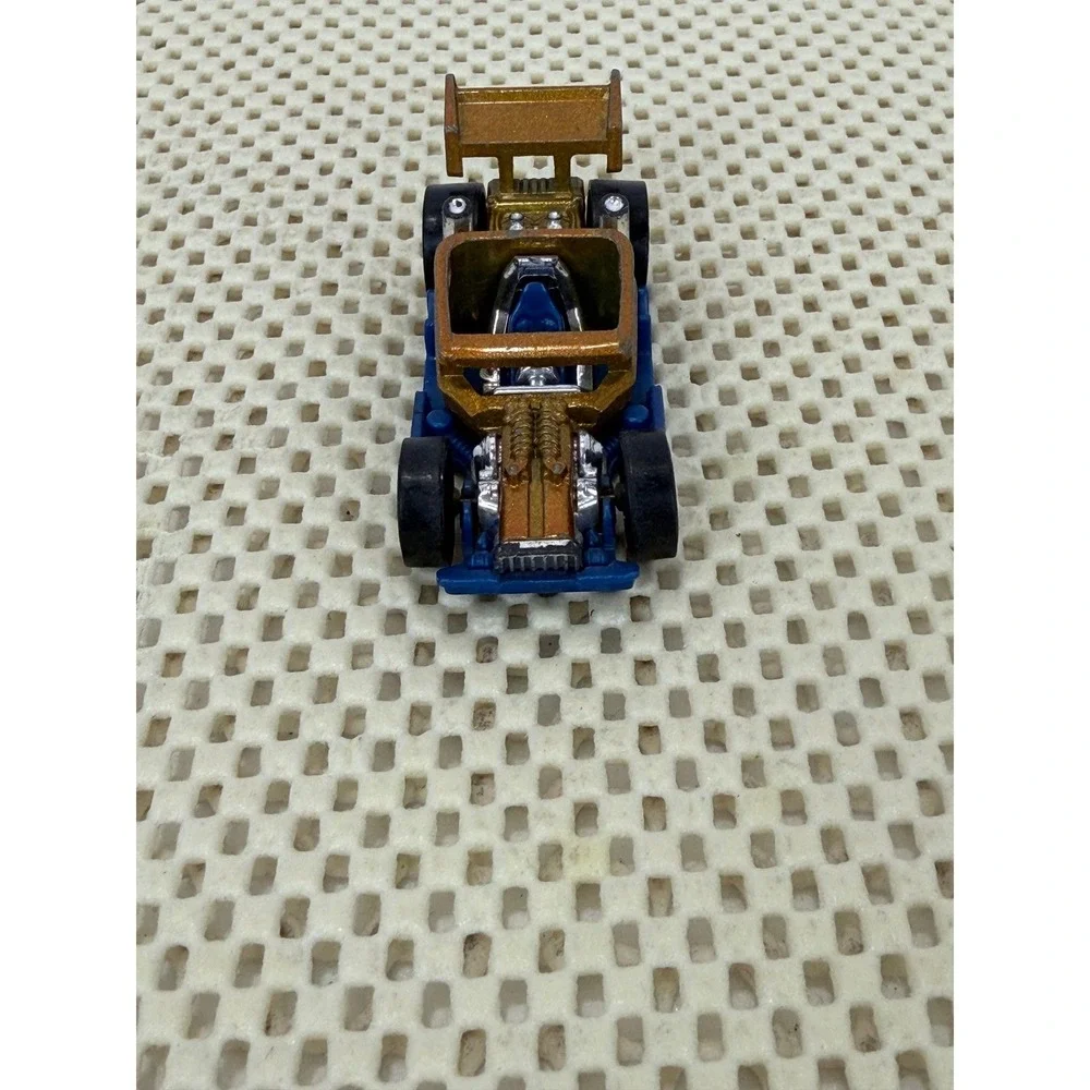 Hot Wheels Bone Crusher Gold Blue Hot Rod‎ 2005 Mattel Diecast Car Toy EUC